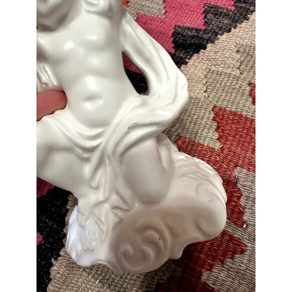 Vintage Inarco Ceramic Cherub God Vessel White Ornate Planter Vase Decor - Picture 6 of 7